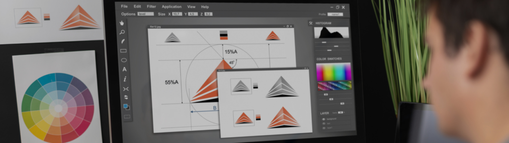 Image of logo design process
