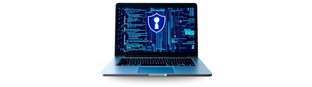 Laptop with Cyber background, in reference to cyber awareness training