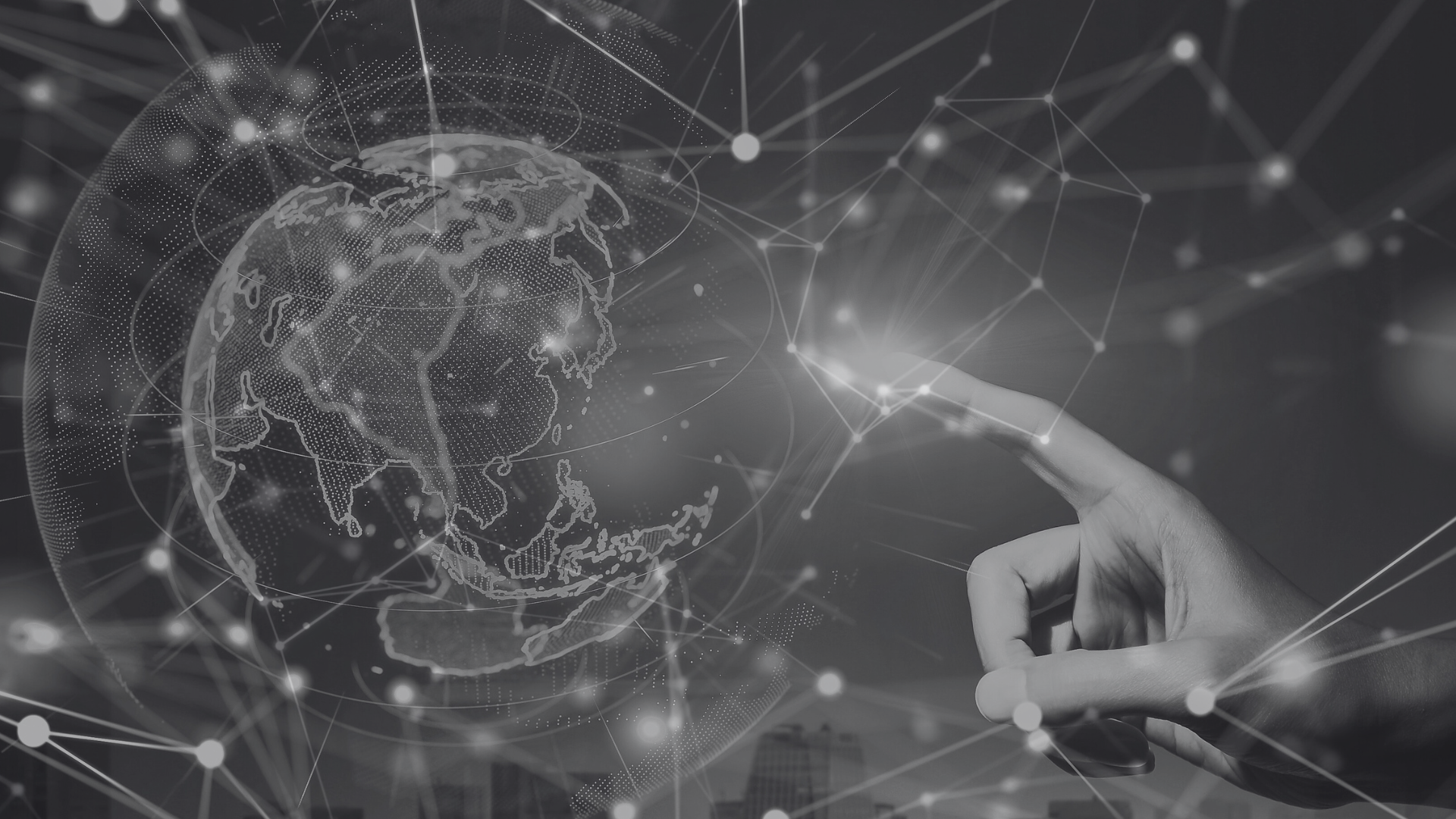 World image with technology background