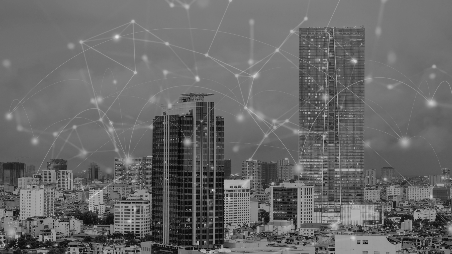 City with with technology elements